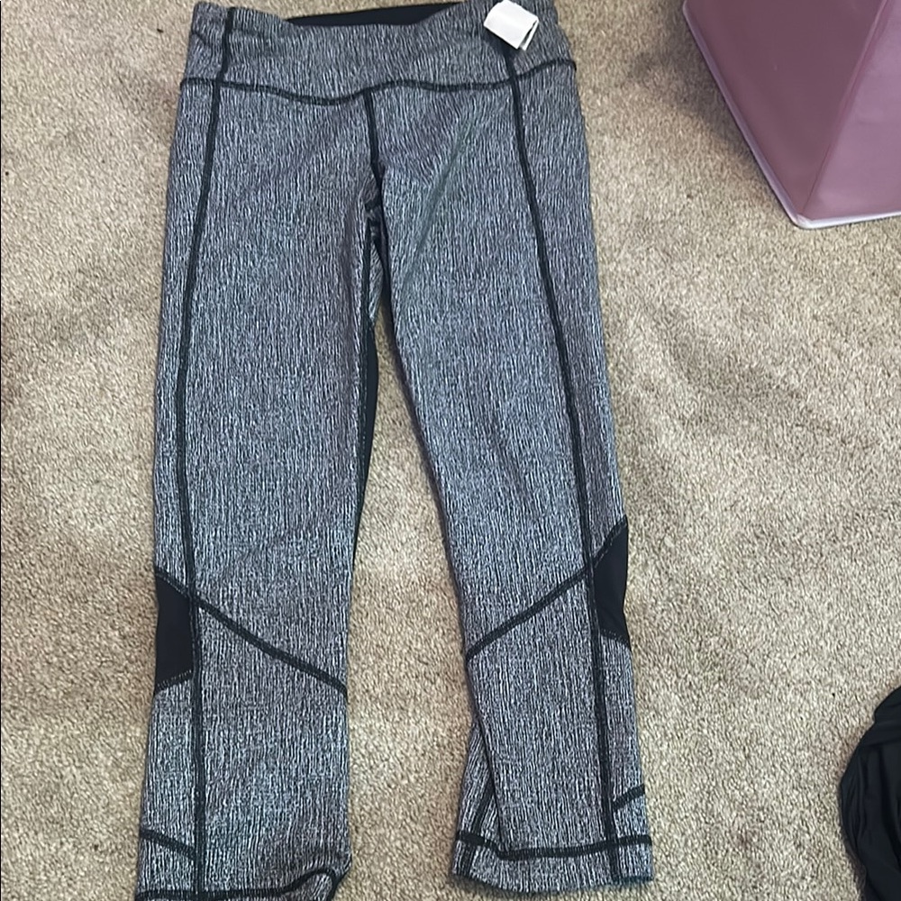 Gray and Black Athletic Leggings